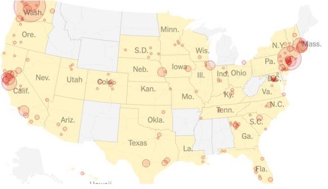 美国肺炎最新疫情全国